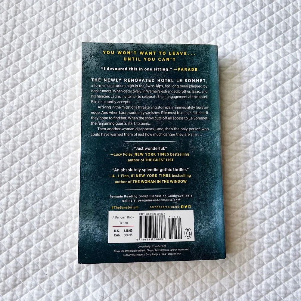 Sarah Pearse The Sanatorium Paperback Book